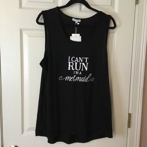 Mary Square NWT Mermaid Black Tank - Size XL